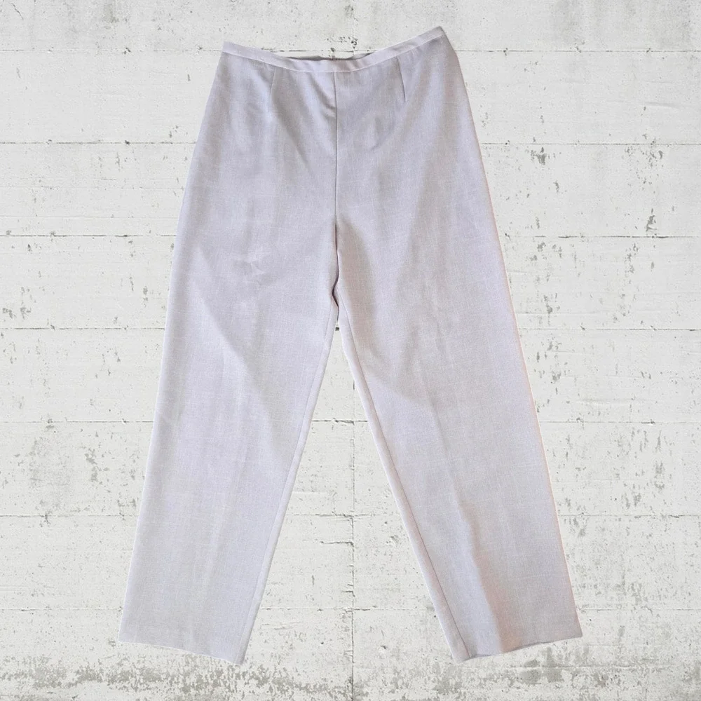 Vintage 90s Light Pink Pantsuit Short Sleeve Blazer Trousers Size Large 12/14